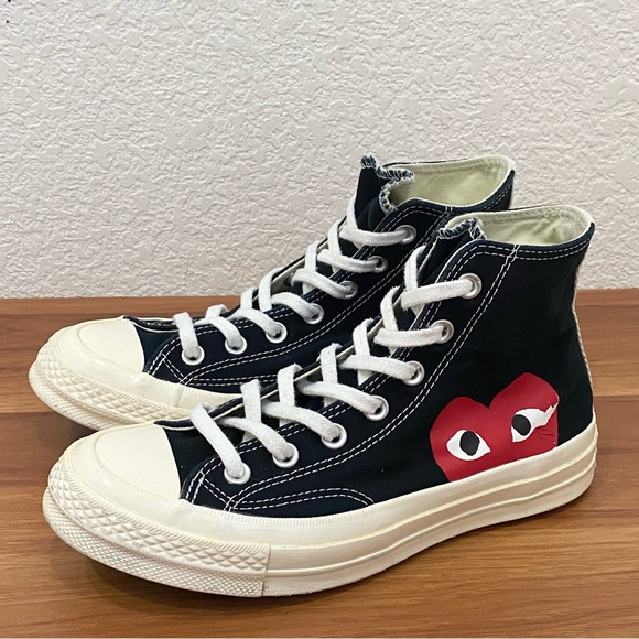 CONVERSE X Comme des Garçons PLAY High Top Chuck 70 Unisex Sneakers Women’s 7 - Picture 4 of 16